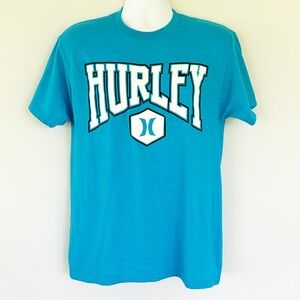 Hurley men’s blue premium fit graphic print cotton stretch tee size medium